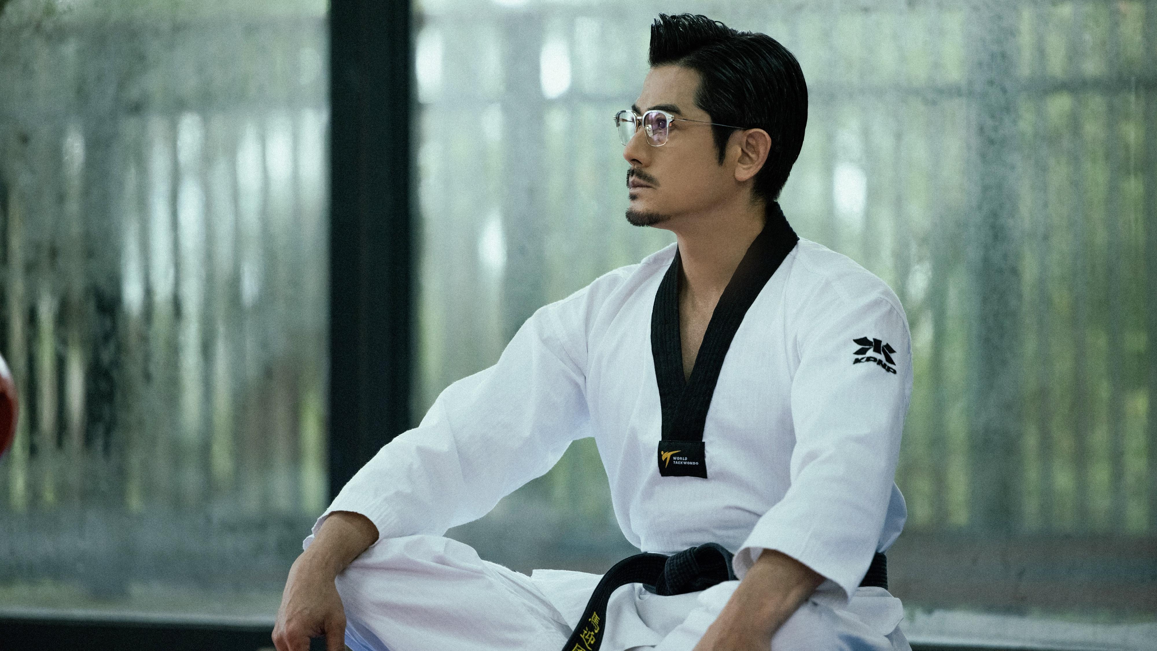 郭富城在電影《內幕》演的律師,是跆拳道教練,身手不凡。(周令知攝)