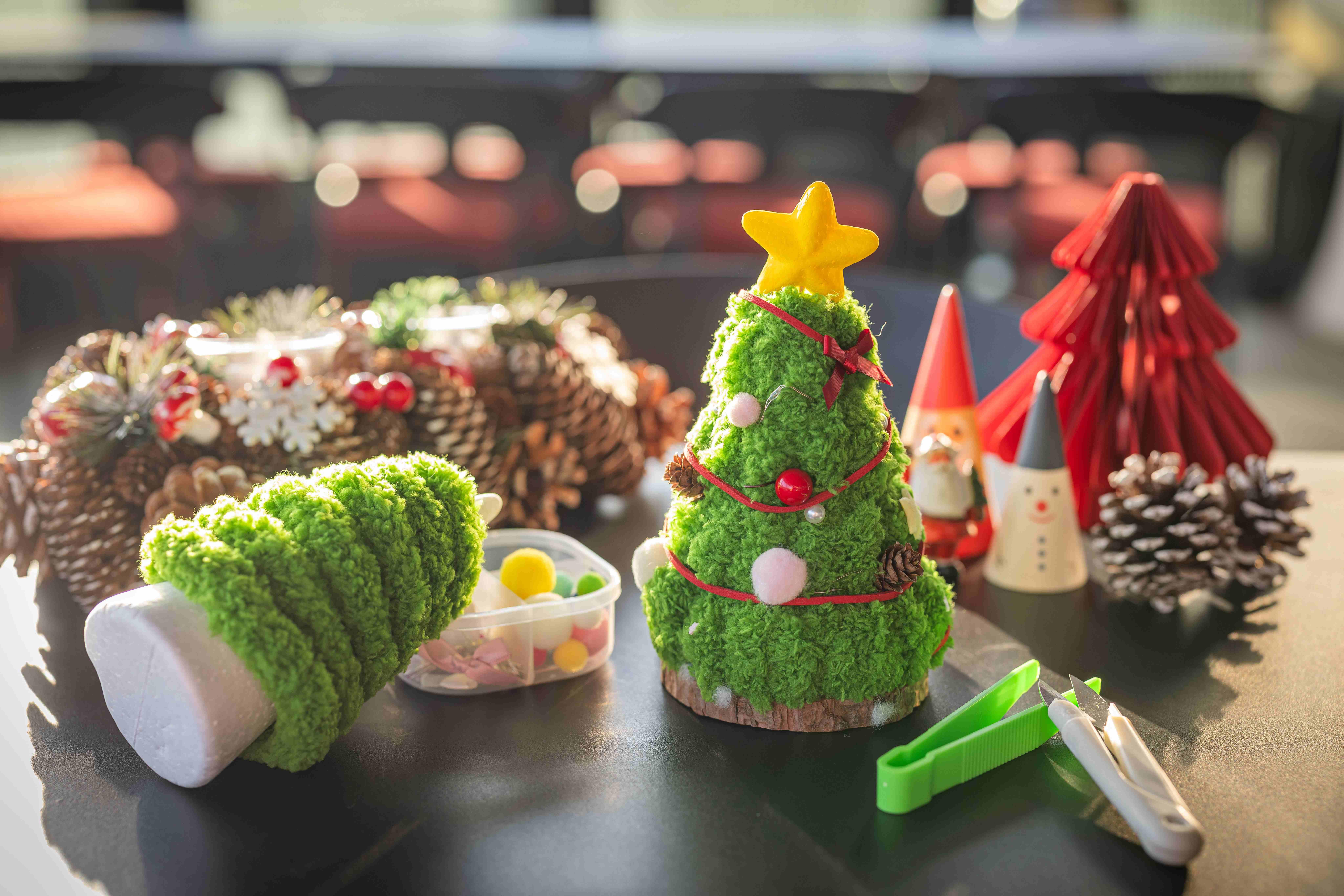 毛毛迷你聖誕樹工作坊