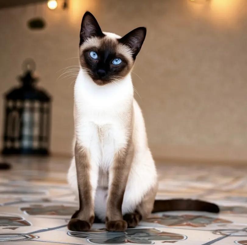 暹羅貓:典型深色耳朵、臉、爪子和尾巴,身體淺色。性格聰明、好奇、善於溝通。