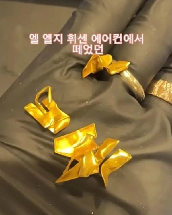 經專業檢測後確認,該標誌並非18K金,而是純金。(YouTube)