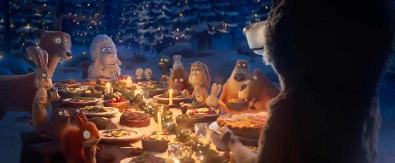 聖誕夜,大野狼帶著親手製作的料理赴宴,想跟大家分享心意……。(YouTube)