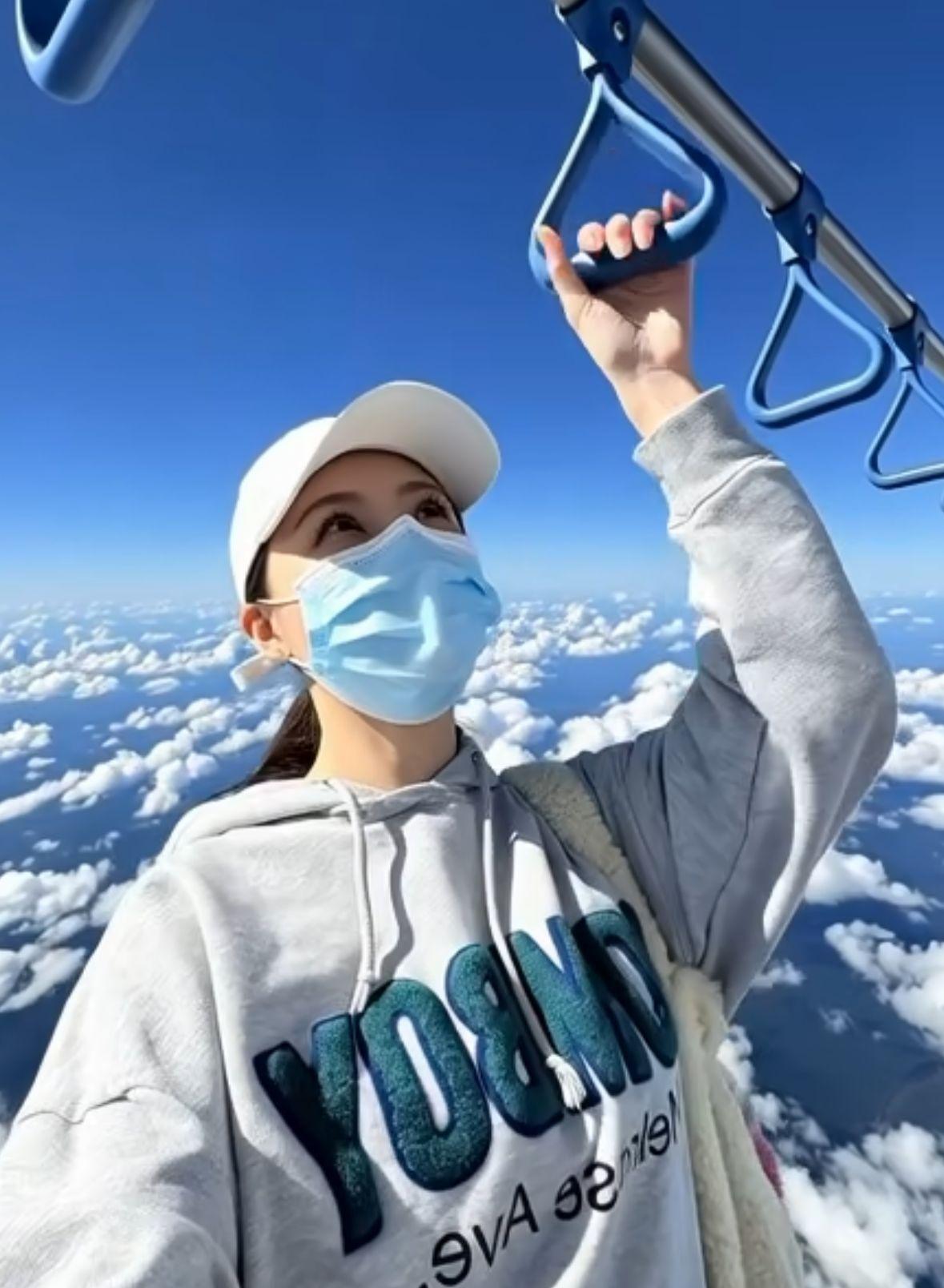 另一條影片葉蒨文戴上口罩示人,並以天空為背景。