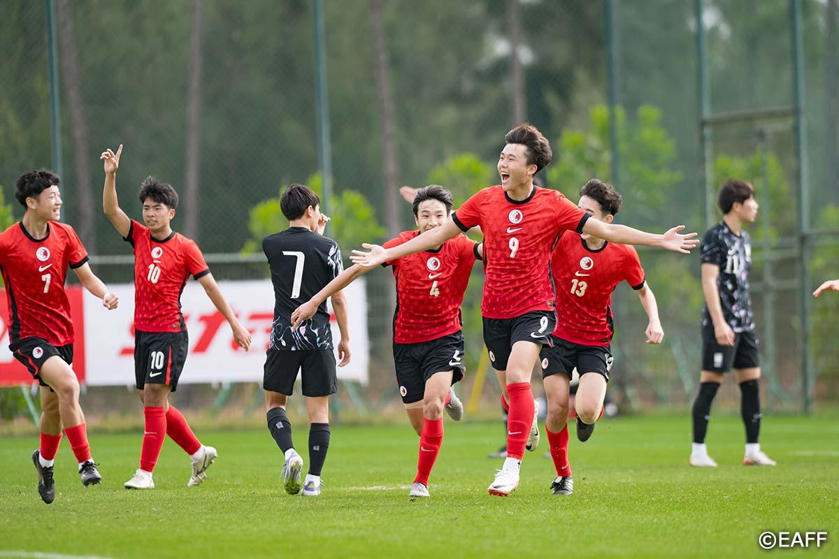 黃舜為香港U15打開紀錄。(EAFF官網)