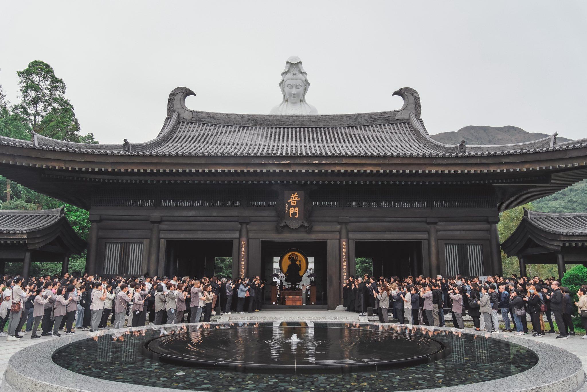 大埔宏福苑五級火|慈山寺為火災七日祈福。(fb「慈山寺」圖片)