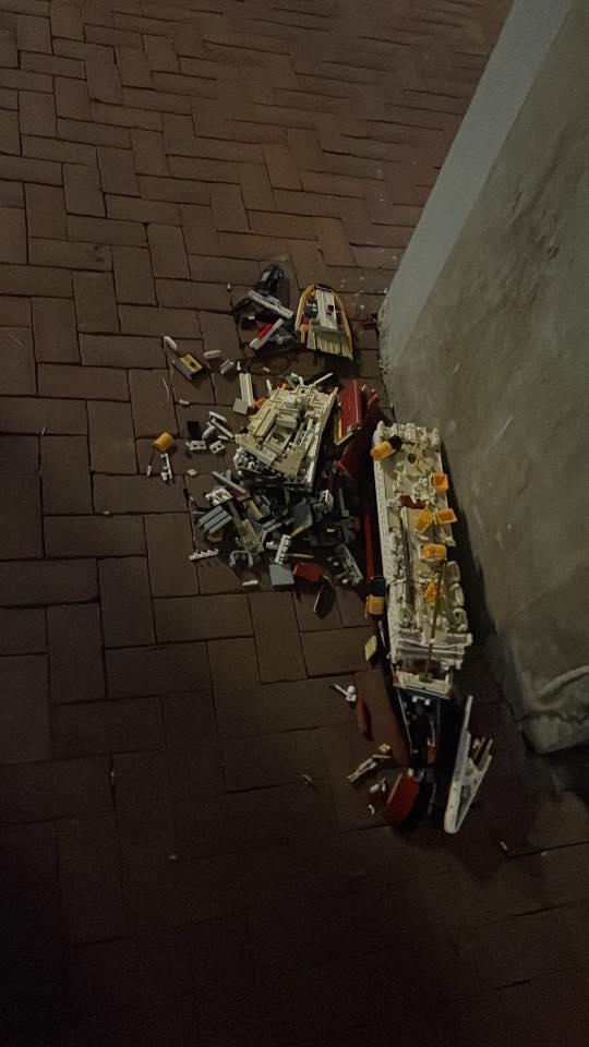 有網民發現有一副鐵達尼號模型竟被棄置於屯門街頭,部份解體受損,隨即有熱心人士前往「打撈」撿走回家「救船」,最終「除咗船身少左一部份,其餘大致都砌得翻」,惟卻發現模型懷疑是「樂拼」出品,即非真正樂高品牌。(facebook群組「Oh Yes! 有野執 (報料群組) 」)
