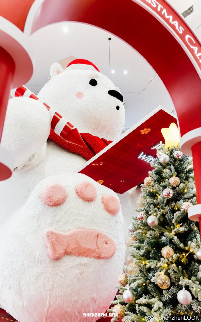 深圳聖誕好去處|深業上城:「絨熊冬日」童話世界 (圖片來源:微博@ShenzhenLook)