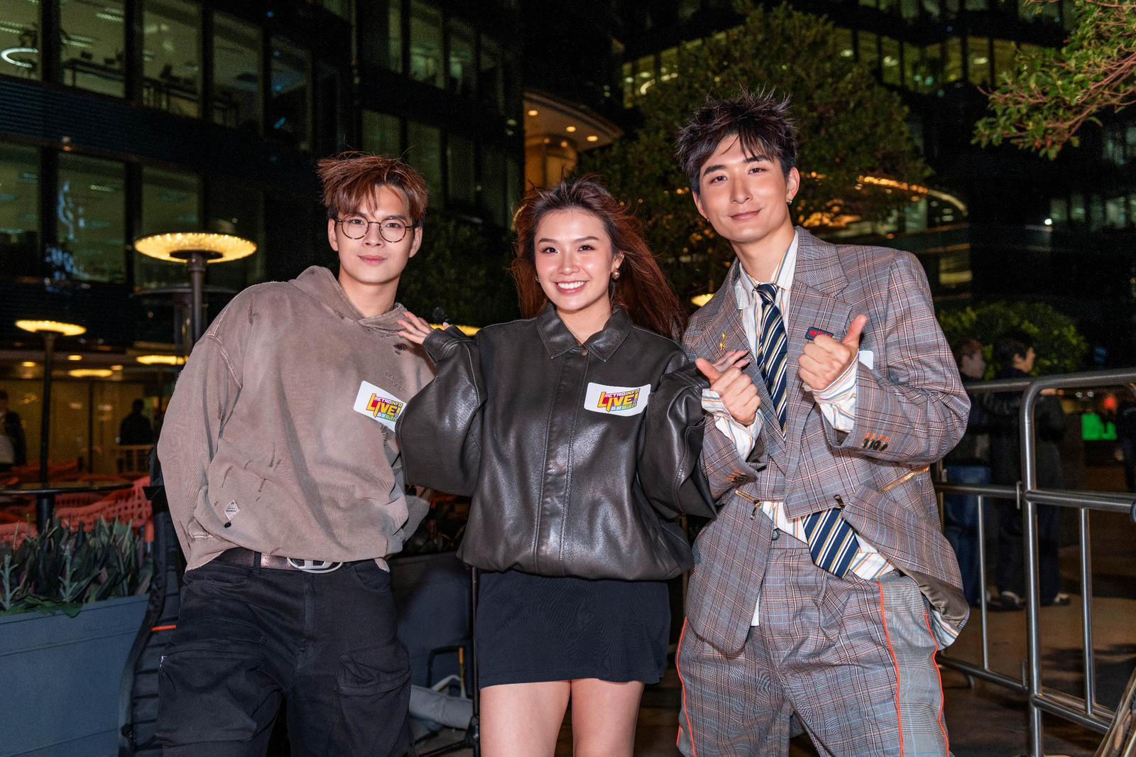 張馳豪、黎展峯、林芊瑩在黃埔海濱長廊出席《新城。樂動區區Busking》活動。