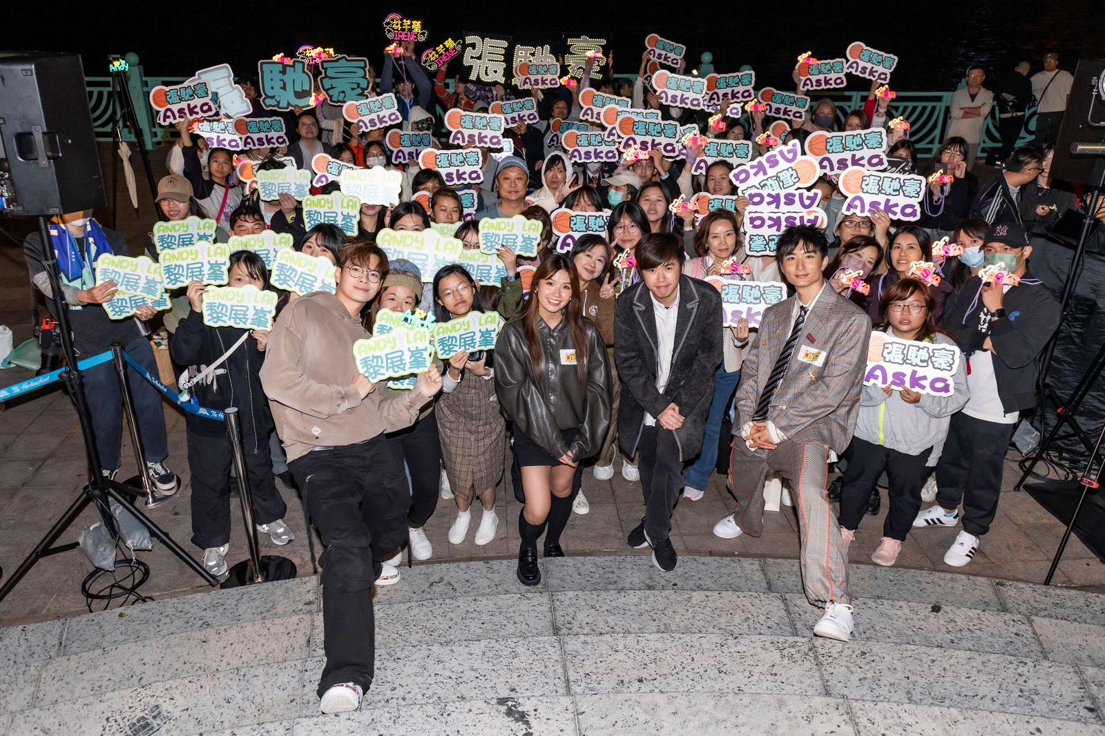 張馳豪、黎展峯、林芊瑩在黃埔海濱長廊出席《新城。樂動區區Busking》活動。