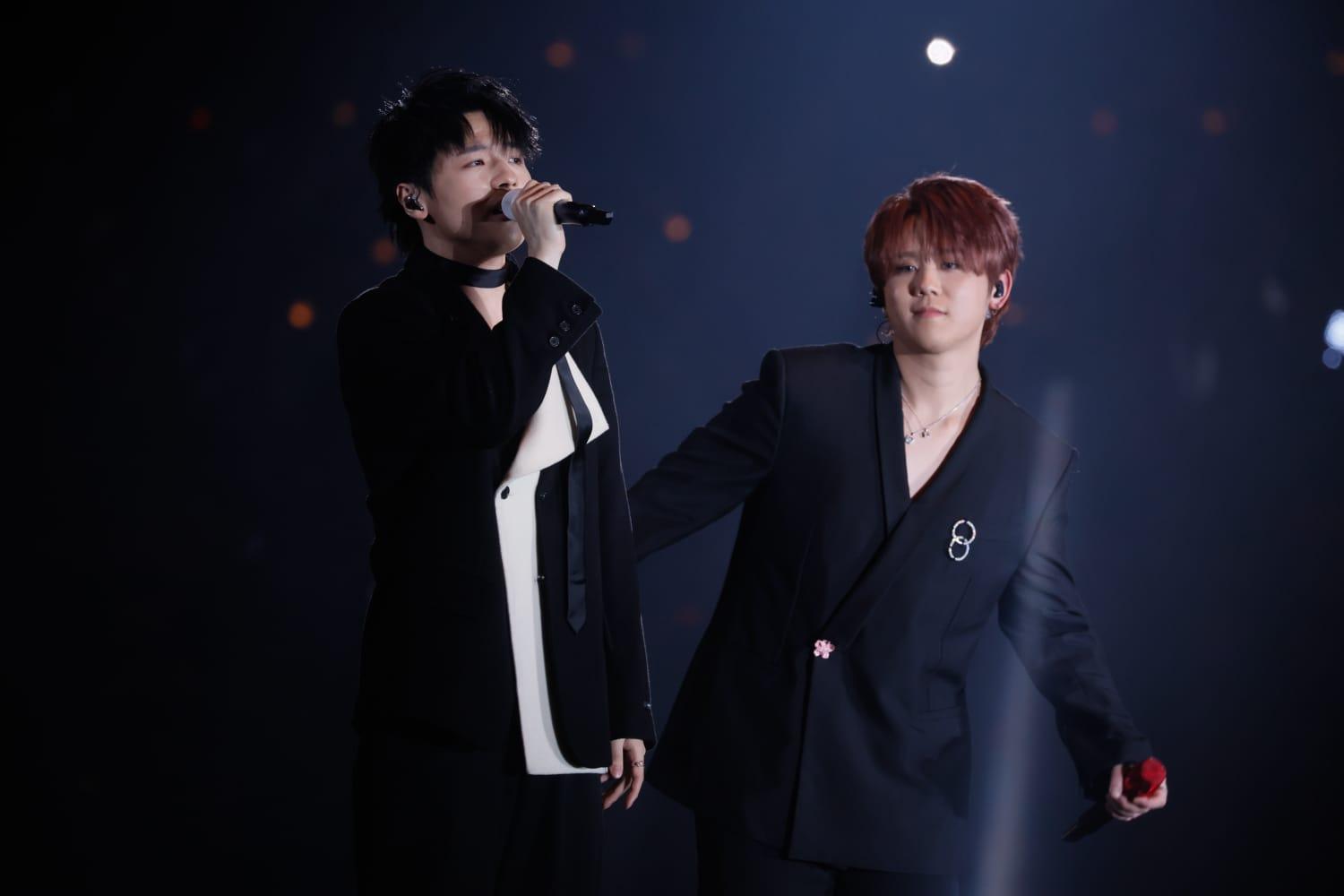 姜濤演唱會尾場,請來MIRROR隊友陳卓賢Ian擔任嘉賓。(蘇文傑攝)