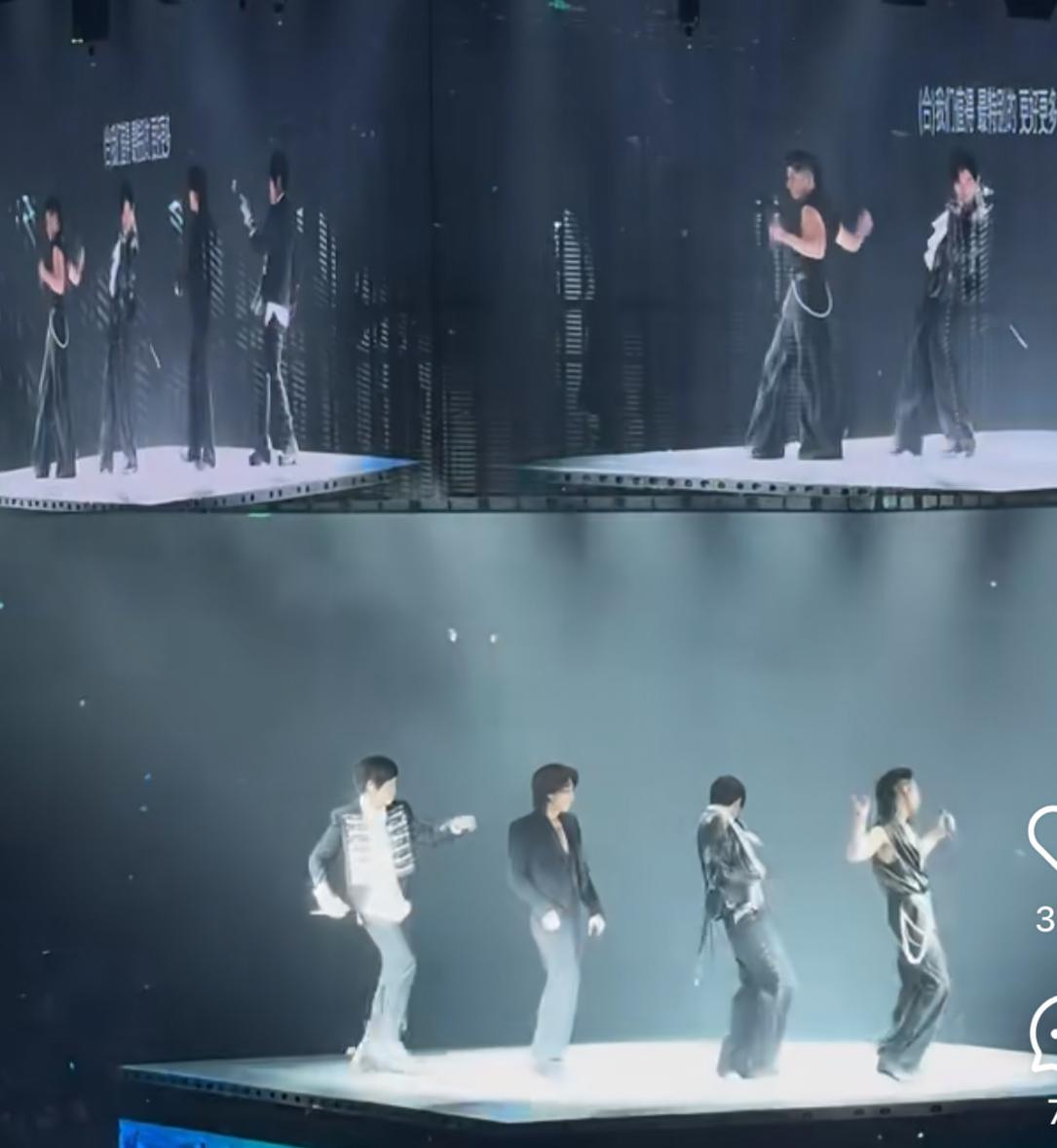 「F3」與阿信在演唱會中合唱F4時期的經典代表作《流星雨》和《煙火的季節》,掀起全場觀眾大合唱,尖叫聲不斷!