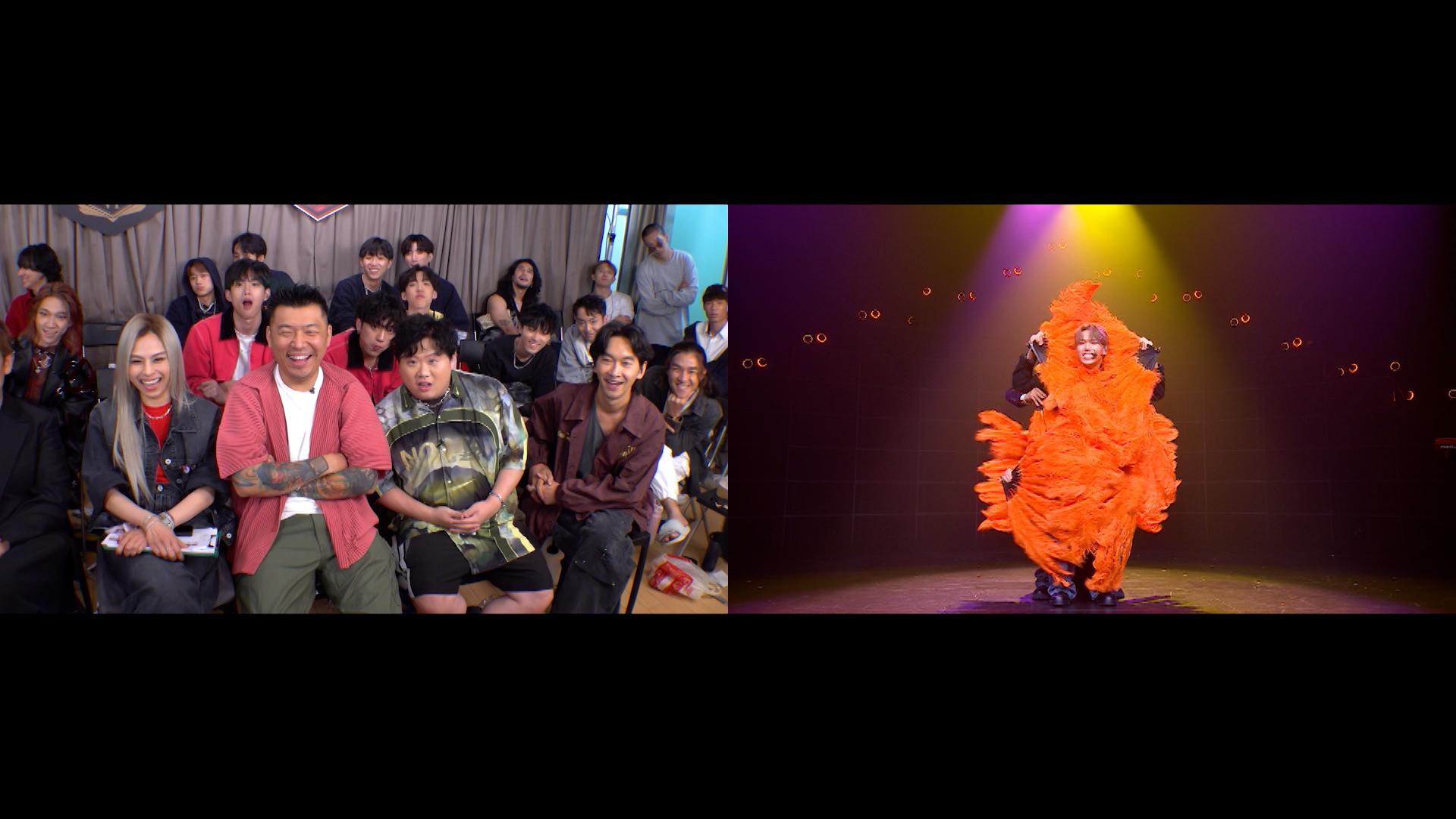 A5組的羽毛扇演出,導師和顧問看得很開心。