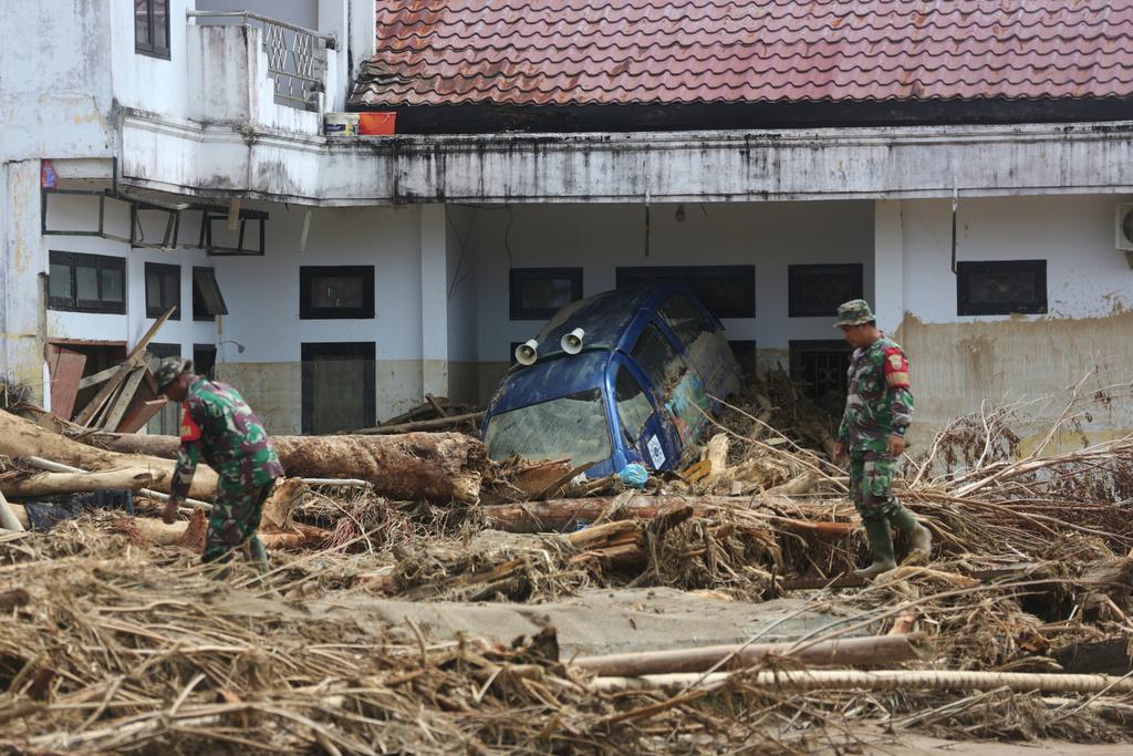 印尼遭遇罕見氣旋引發的水災。(美聯社)