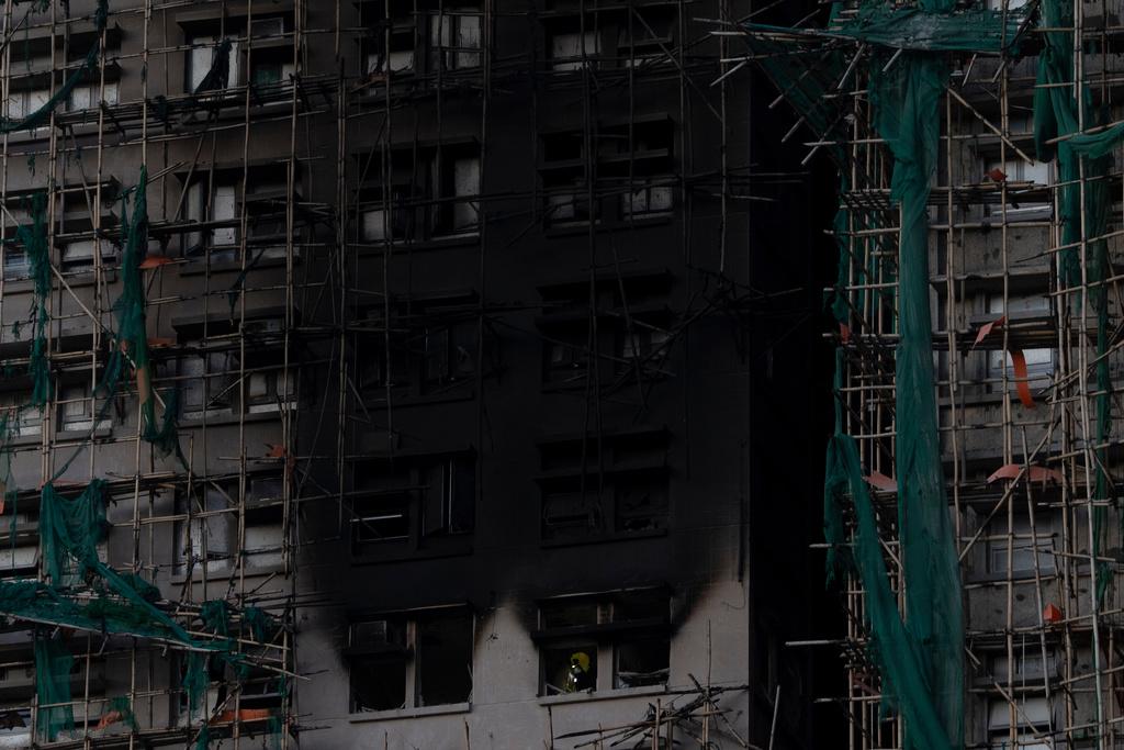 大埔宏福苑五級火12月4日照片。(美聯社)