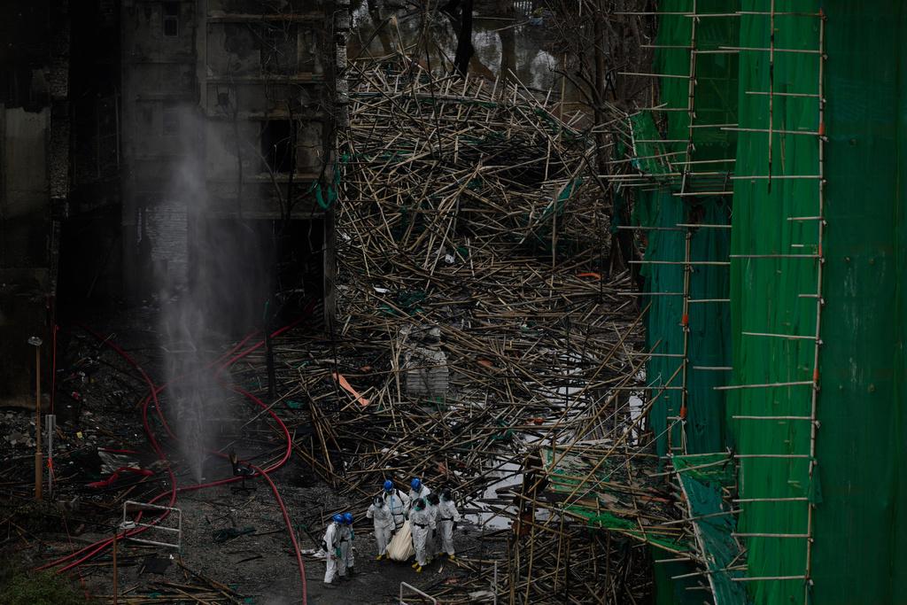 大埔宏福苑五級火12月4日照片。(美聯社)