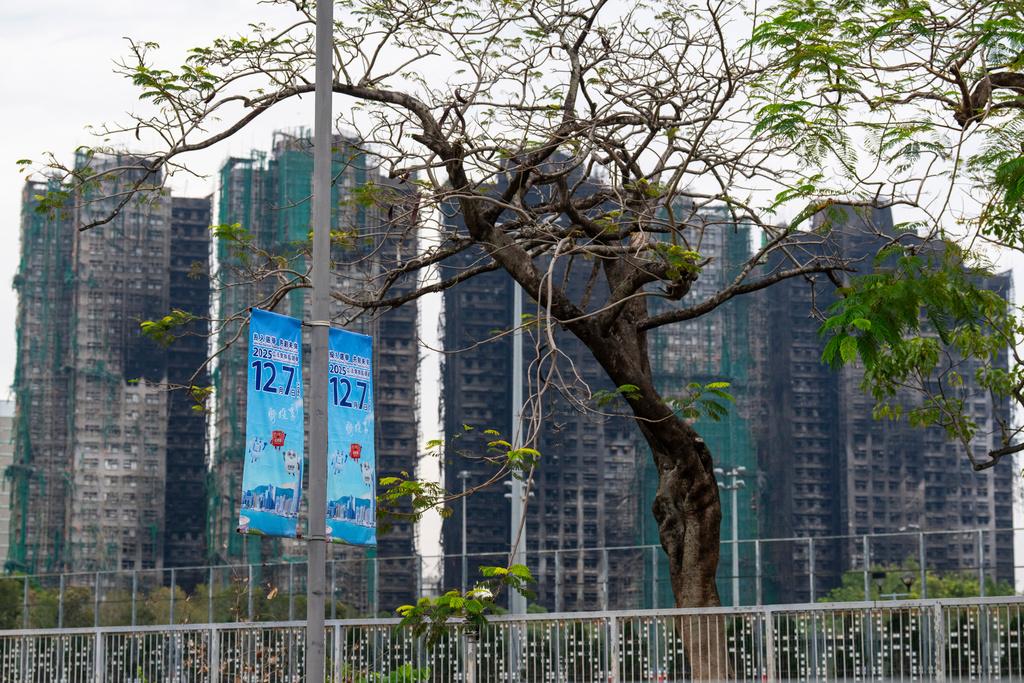 大埔宏福苑五級火12月5日照片。(美聯社)