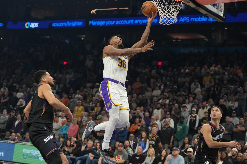 湖人116:114險勝太陽。(美聯社)