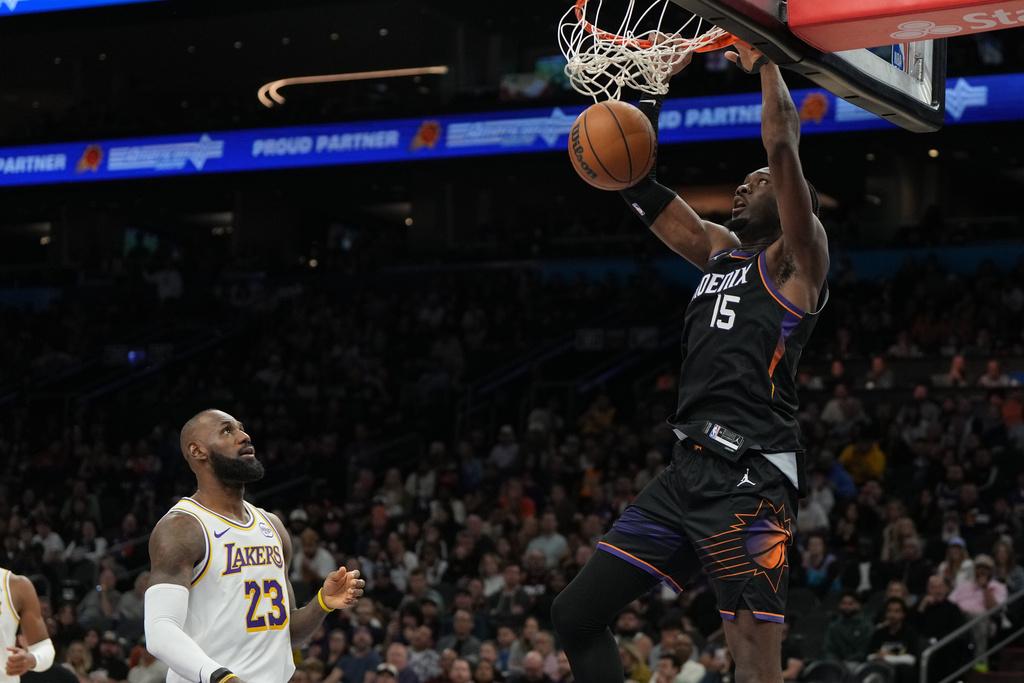 湖人116:114險勝太陽。(美聯社)