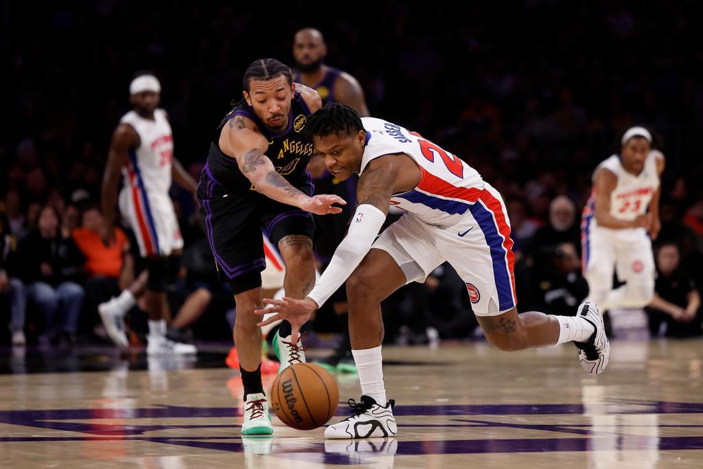 湖人106:128不敵活塞。(美聯社)