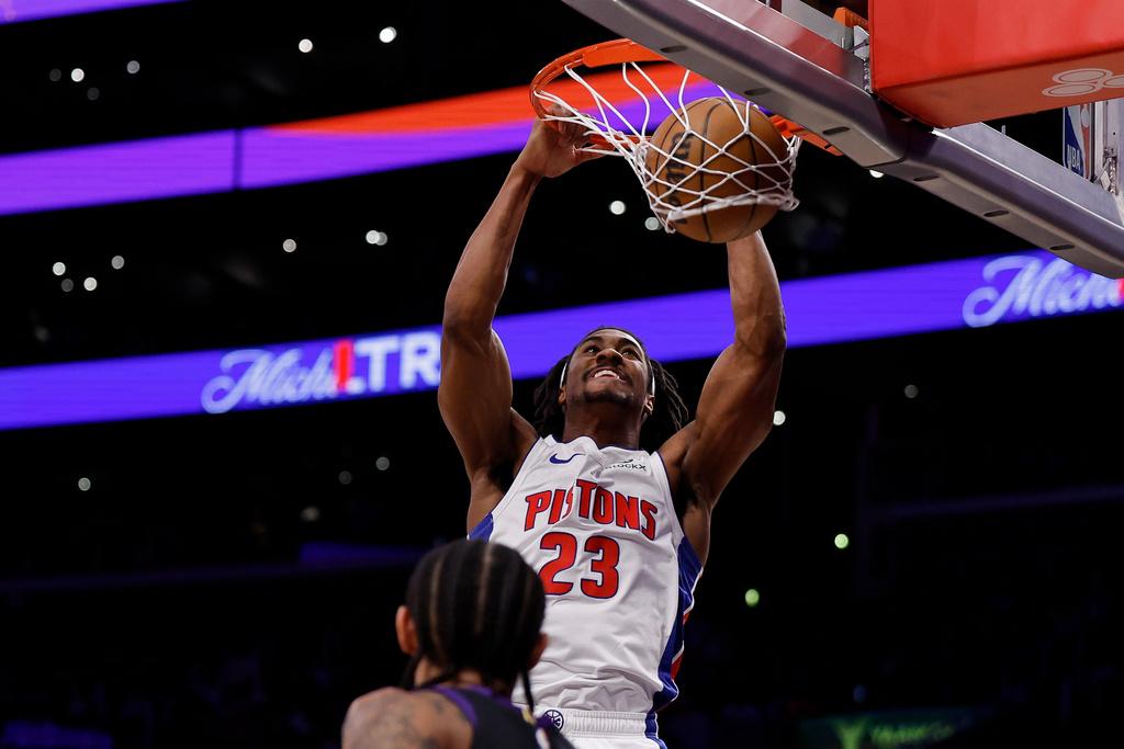 湖人106:128不敵活塞。(美聯社)