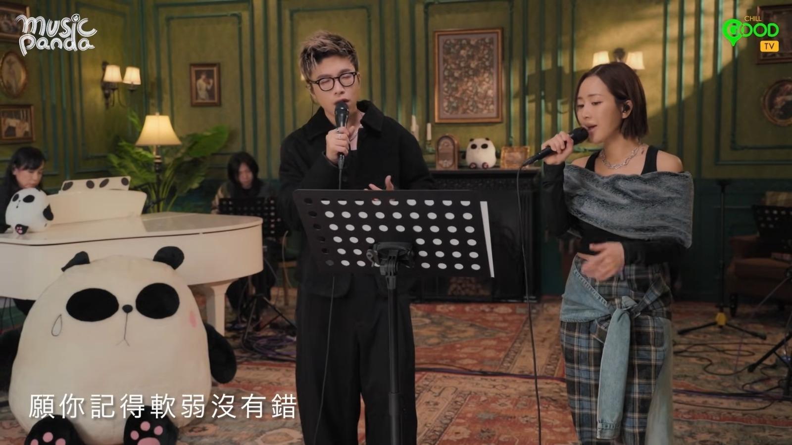 Kiri T x Gordon Flanders在Music Panda演唱《強弱》。(影片截圖)