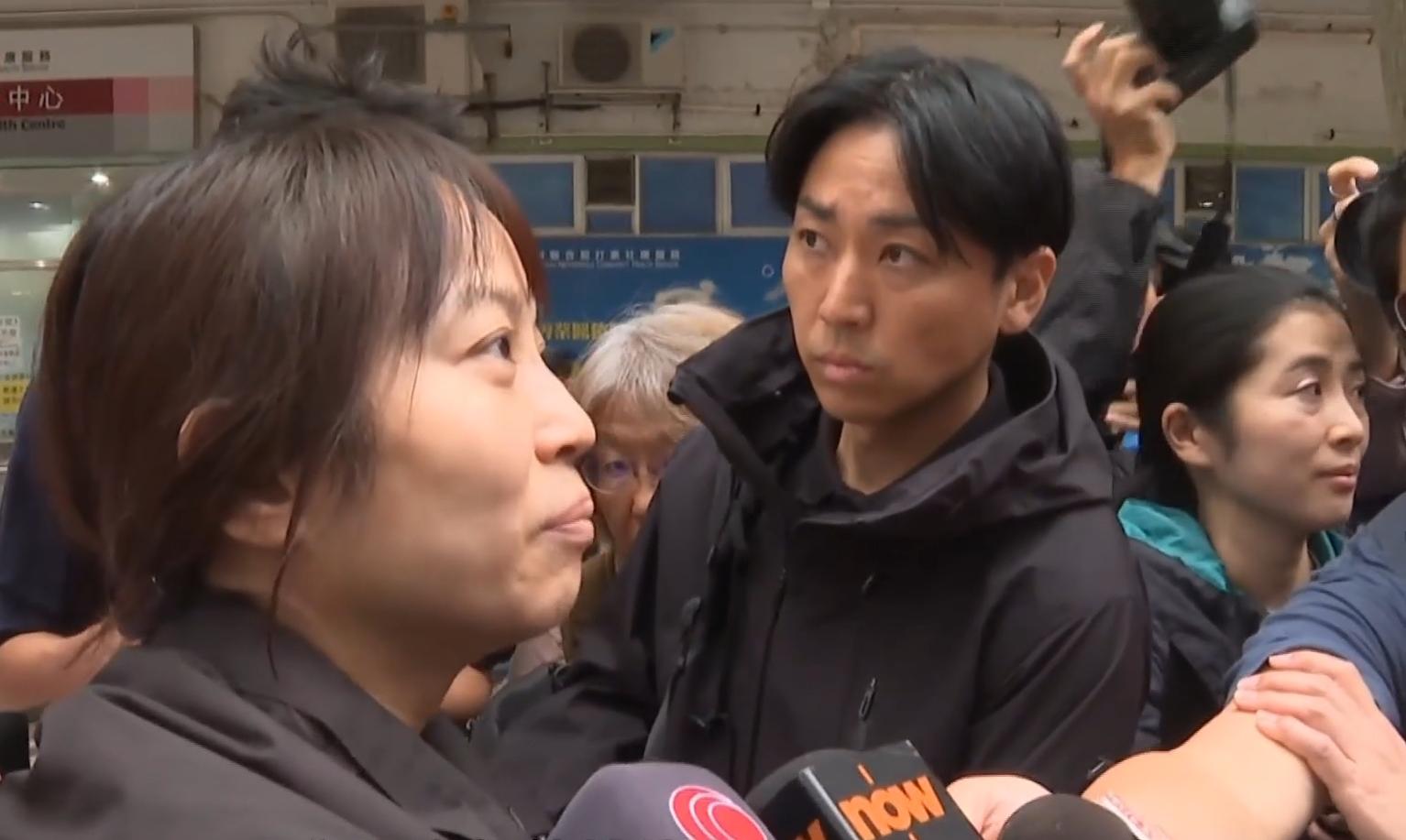 大埔宏福苑五級火|宏志閣未受大火波及,居民回家取重要物品。(有線電視新聞截圖)