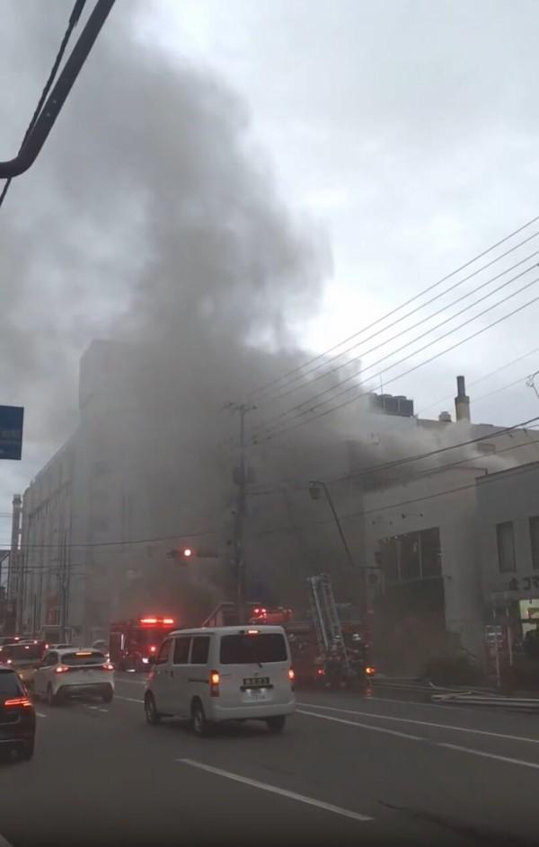 日本北海道函館五稜郭附近大火。(網上圖片)