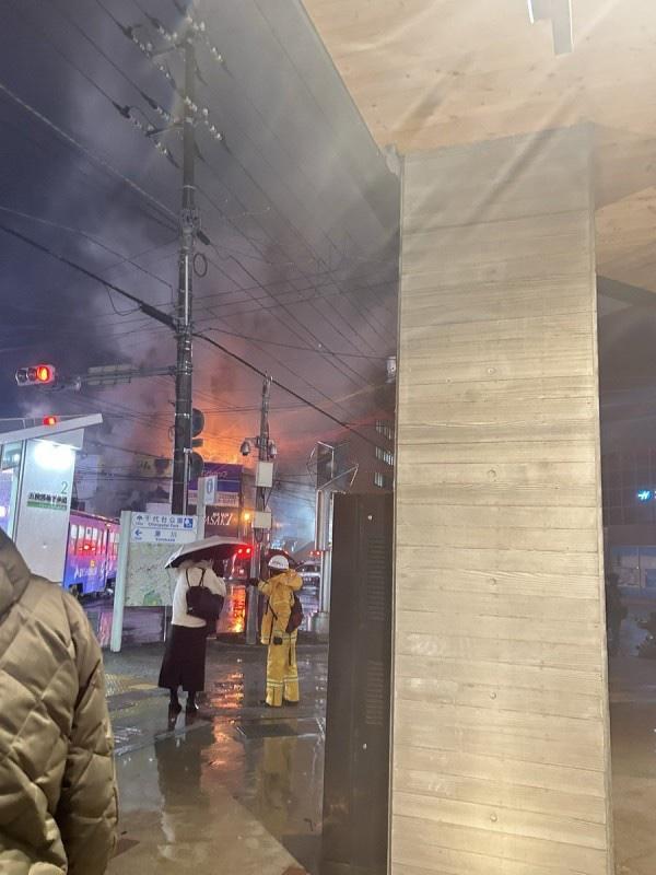 日本北海道函館五稜郭附近大火。(網上圖片)