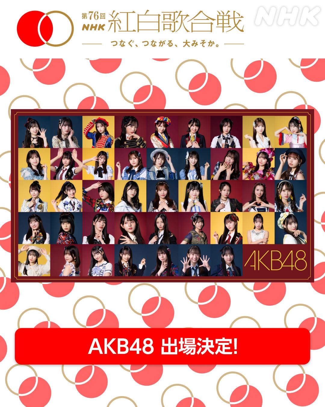 NHK昨日公布組成20年的AKB48決定代表紅組出賽。