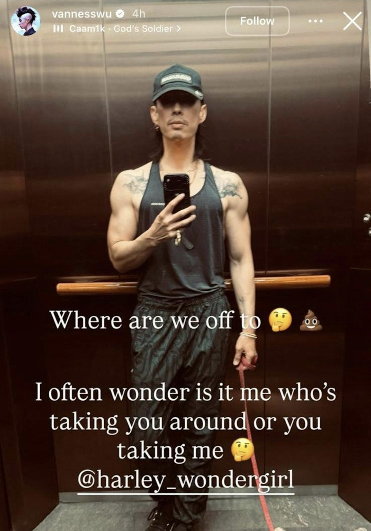 吳建豪再分享另一張相片,大曬爆肌手臂,間接澄清非健康出了問題。