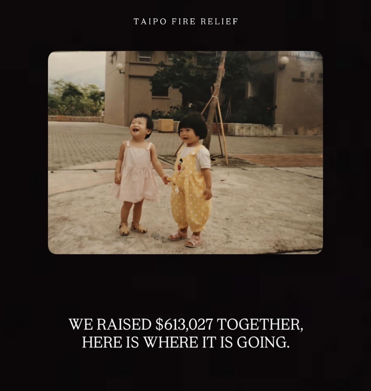 徐天佑孖太太捐出五日營業額$613,027港元予災民。