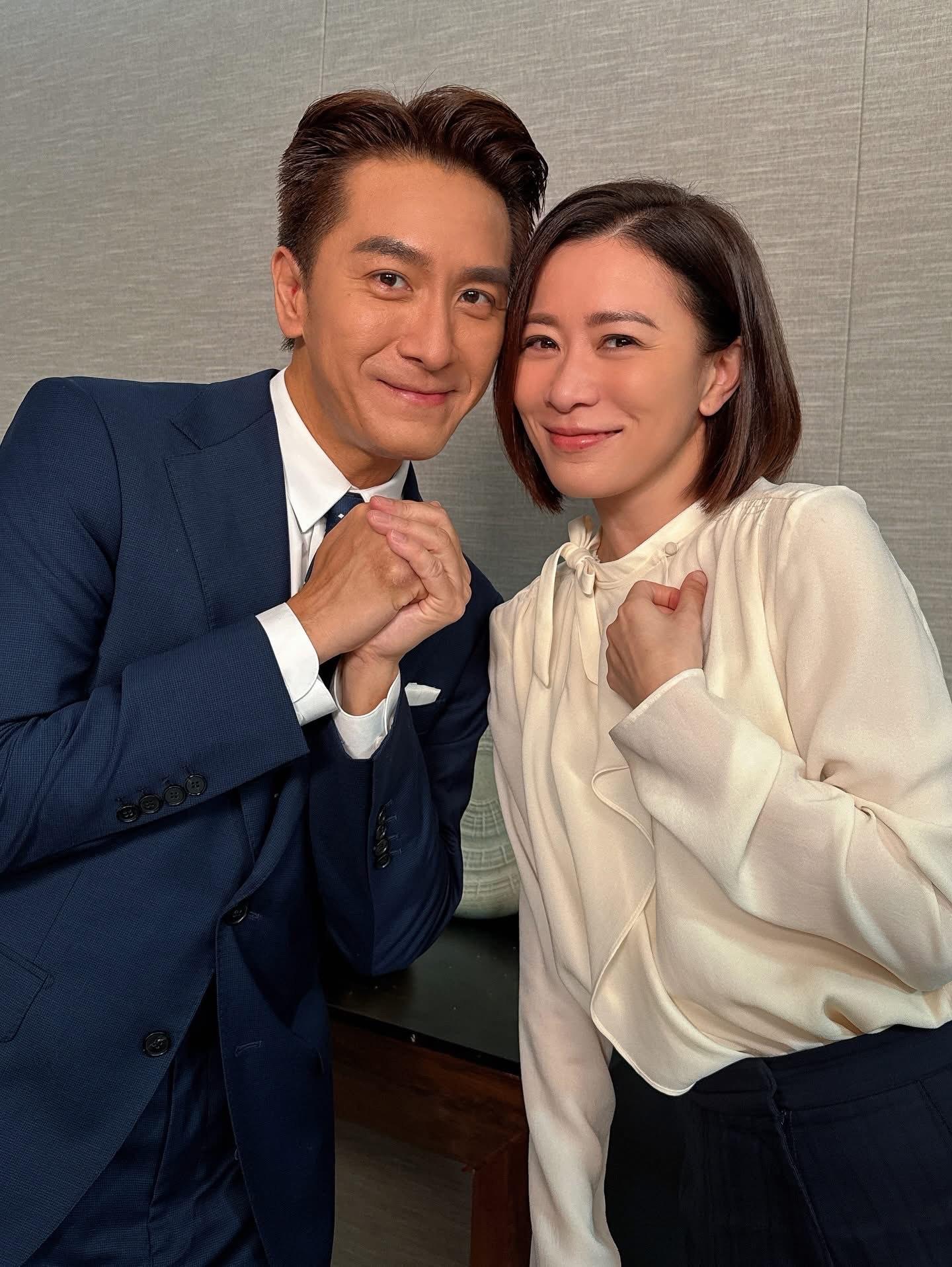 佘詩曼在社交網貼出20張與劇組台前幕後演員的花絮照。