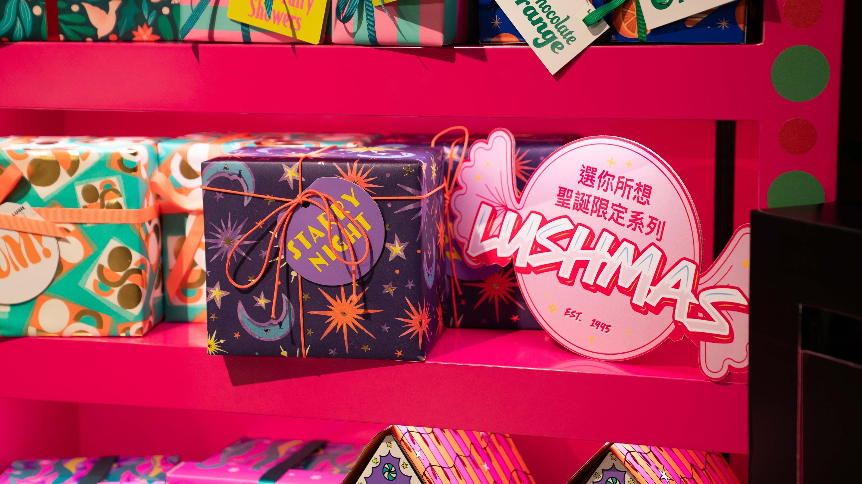 現場展示多款限定聖誕禮盒。