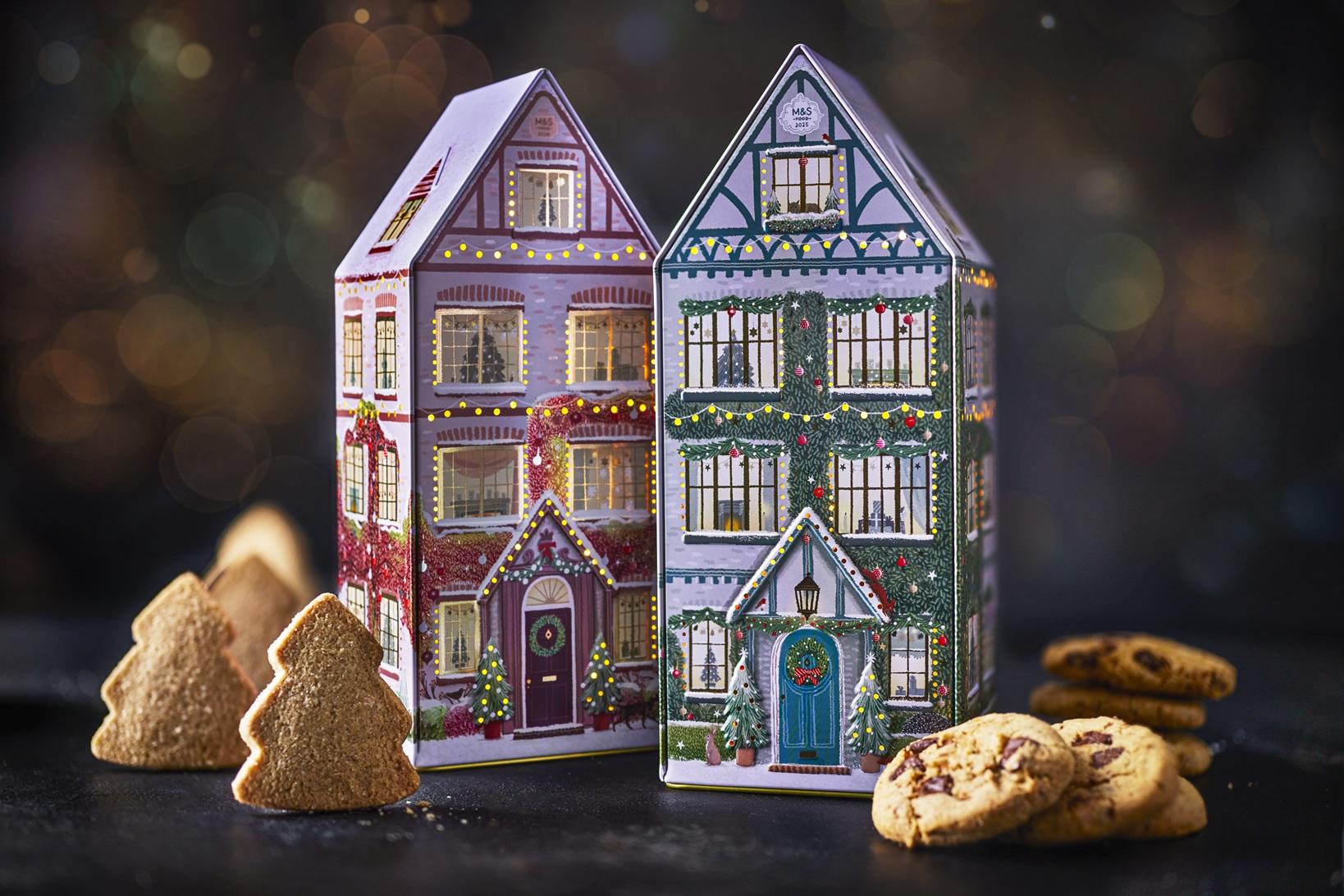 聖誕交換禮物推介|馬莎 M&S 黑朱古力紅莓香橙牛油曲奇餅連亮燈禮盒 $159 及 不含麩質牛油曲奇餅連亮燈禮盒 $159