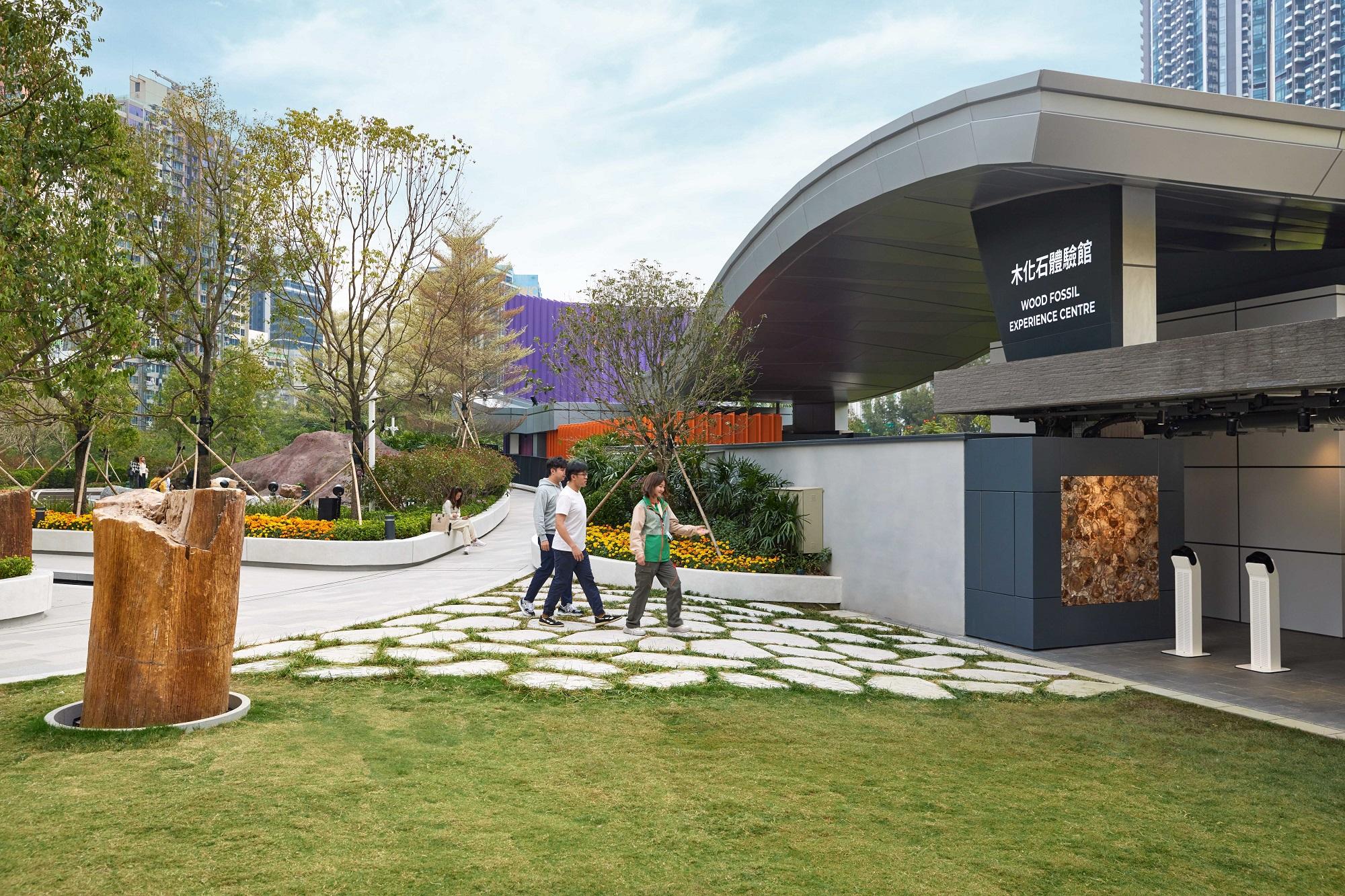 如心園園區及其設施佔地約7萬平方呎,設有戶外園區及兩層高的木化石體驗館。