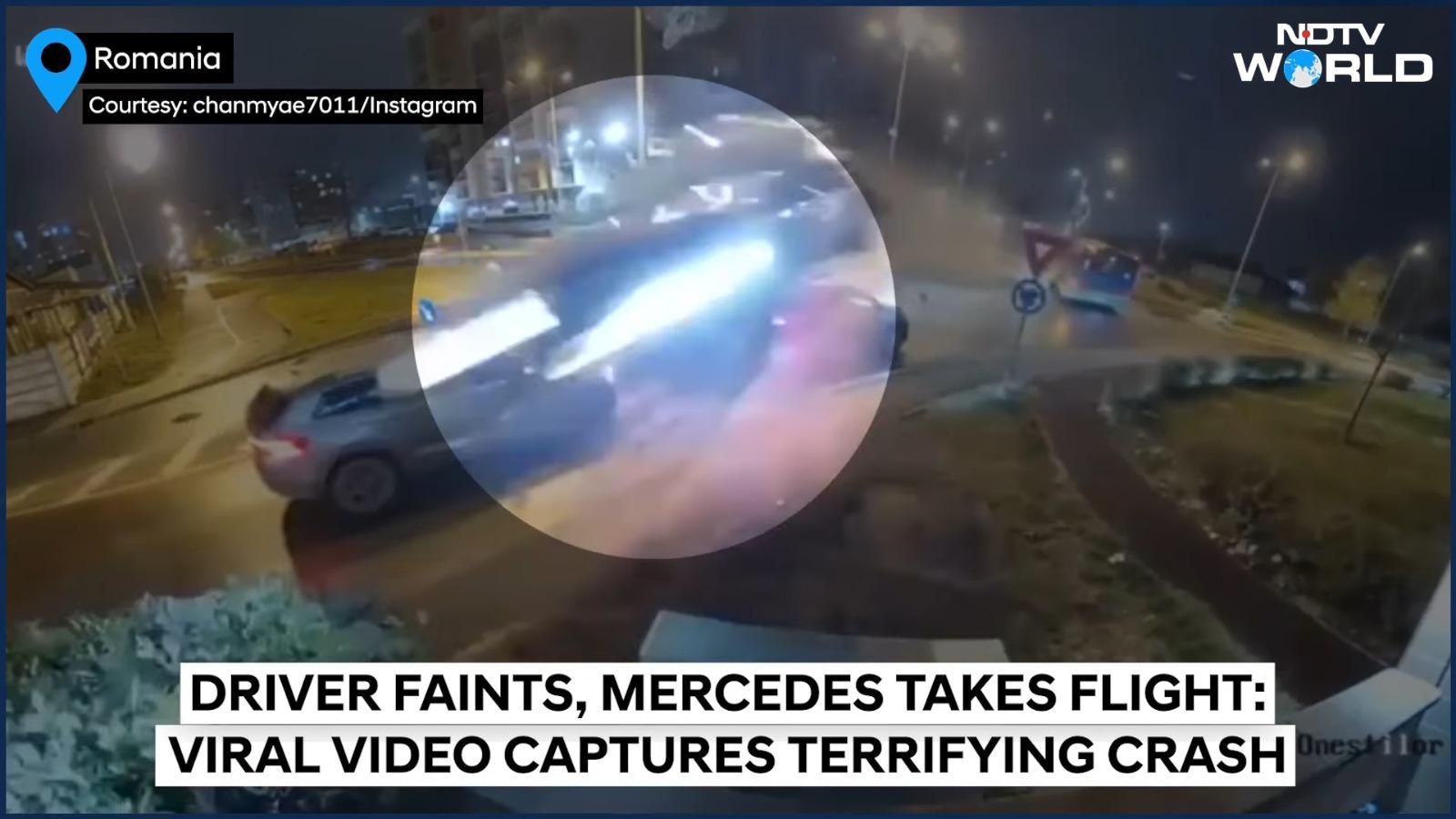 汽車失控後速度極高,宛如火箭。(影片截圖)