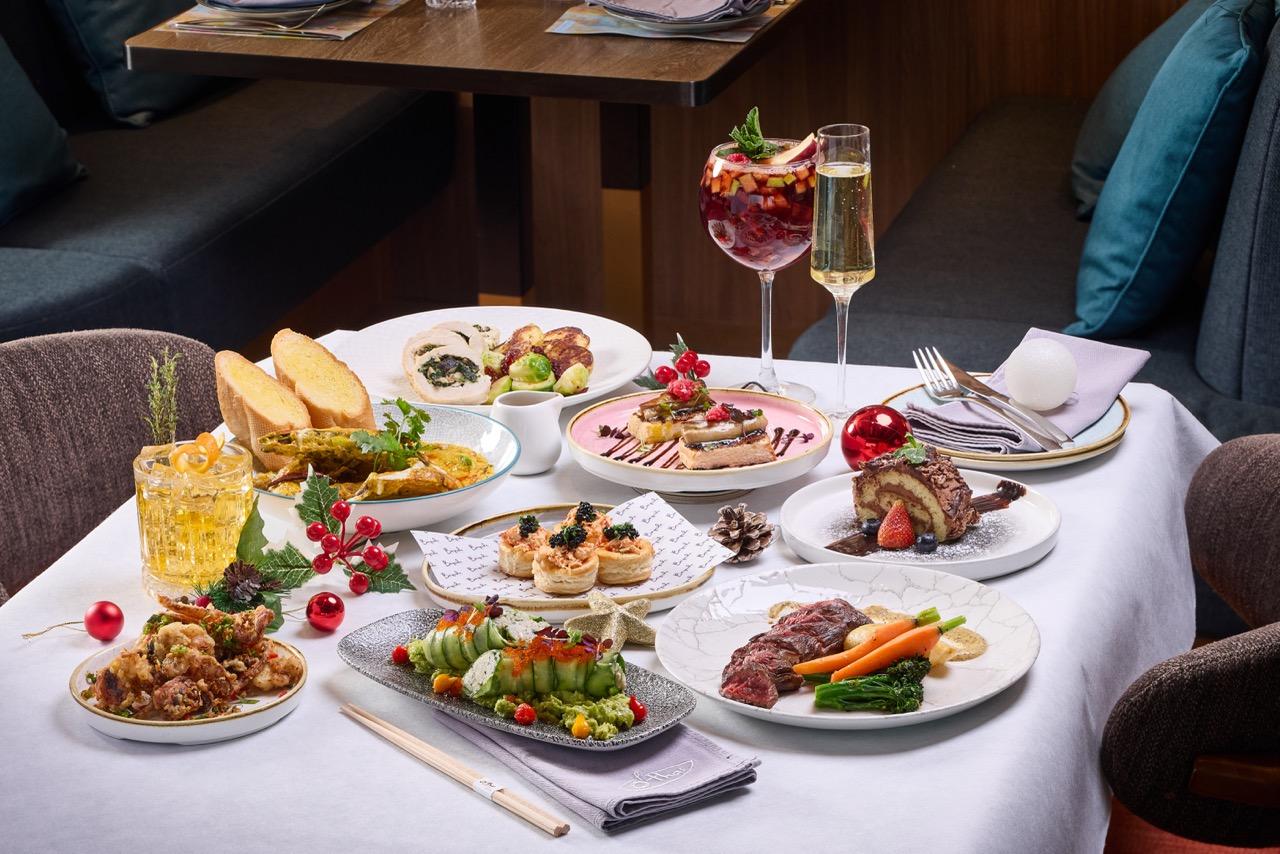 聖誕節晚餐(六道菜$448位,兩位起),包括四款小食、一款自選主菜及節日甜品。