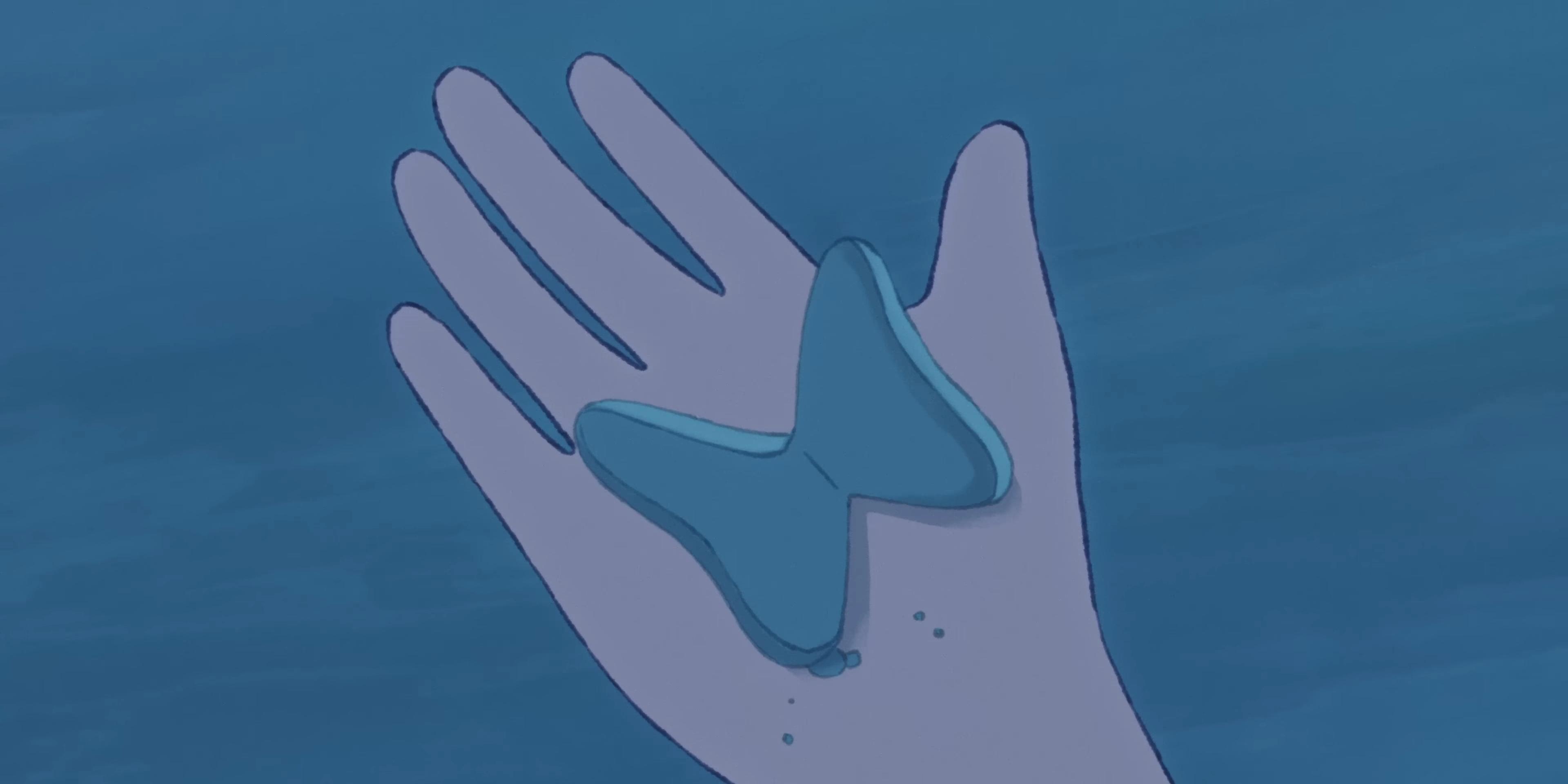 在新歌《今繼》MV裡,動畫Jer以泥土製作象徵蛻變的「蝴蝶」,也有fans認為是象徵MIRROR Logo。(MV截圖)