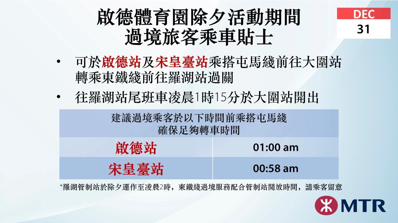 東鐵綫來往羅湖站亦會相應延長。