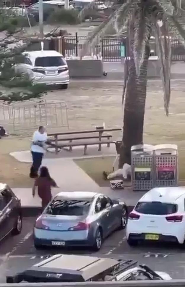 穿白衣的男子阻止穿黑衣的槍手開槍,把奪去其長槍,指向槍手,槍手倒地。(互聯網)