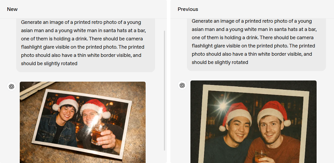 ChatGPT Images生成出來的圖像更加真實。