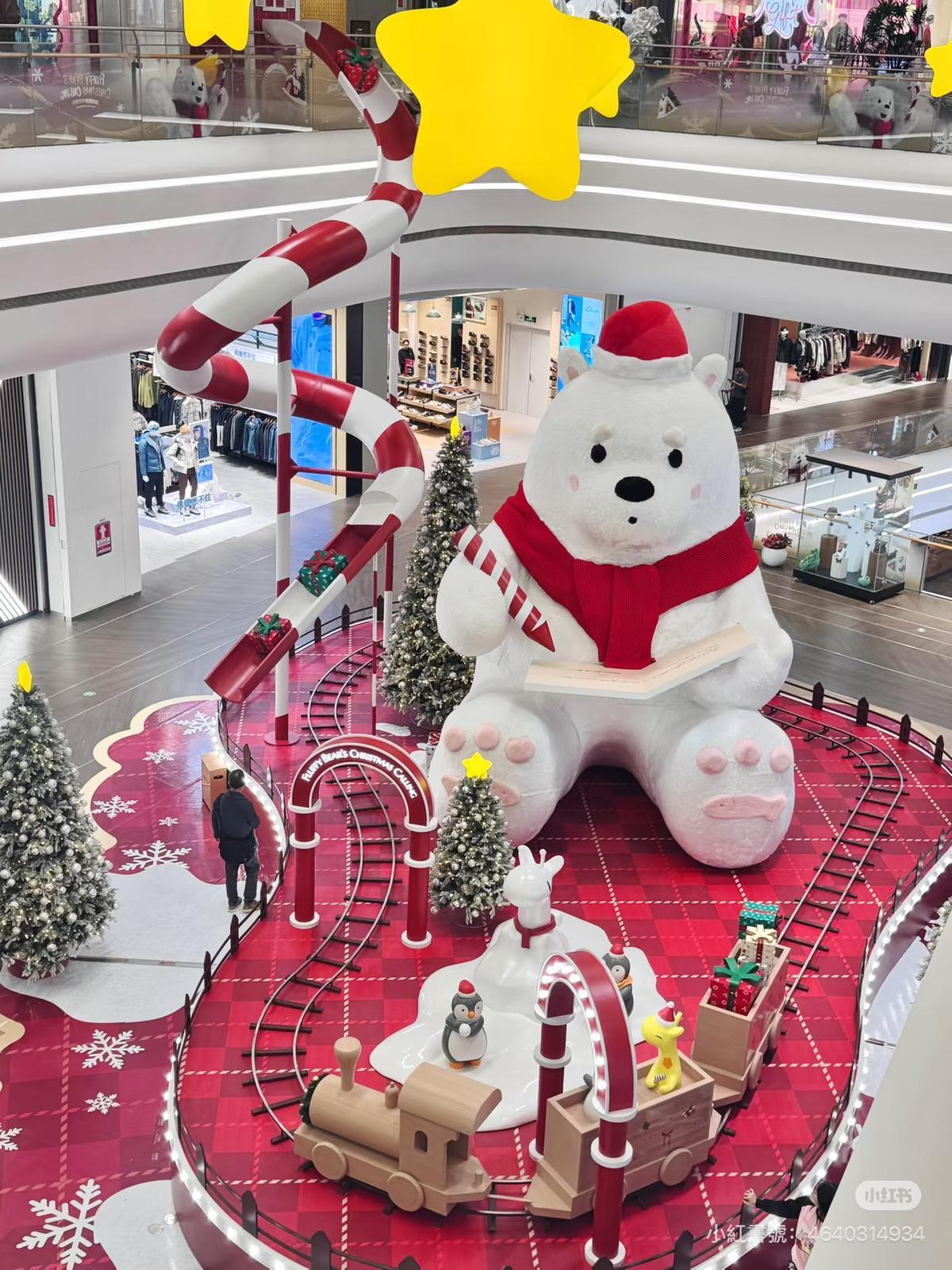 深圳聖誕好去處|深業上城:「絨熊冬日」童話世界 (圖片來源:小紅書@萬萬der福)