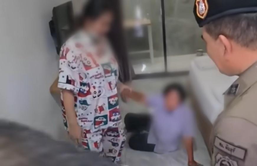 沃拉萬模擬捉姦經過。(互聯網)