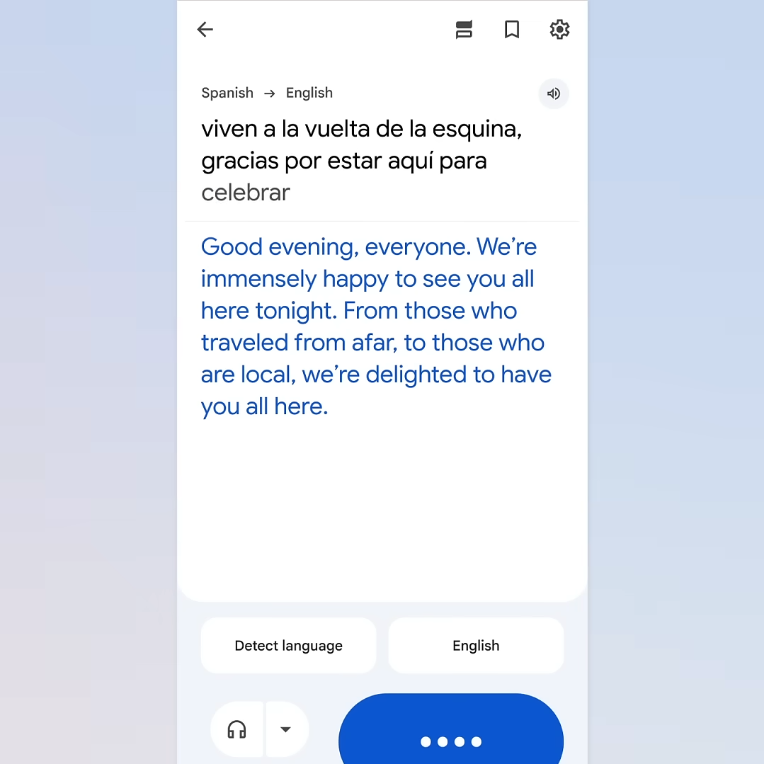 即時翻譯可收聽語音並在App上作文字翻譯。