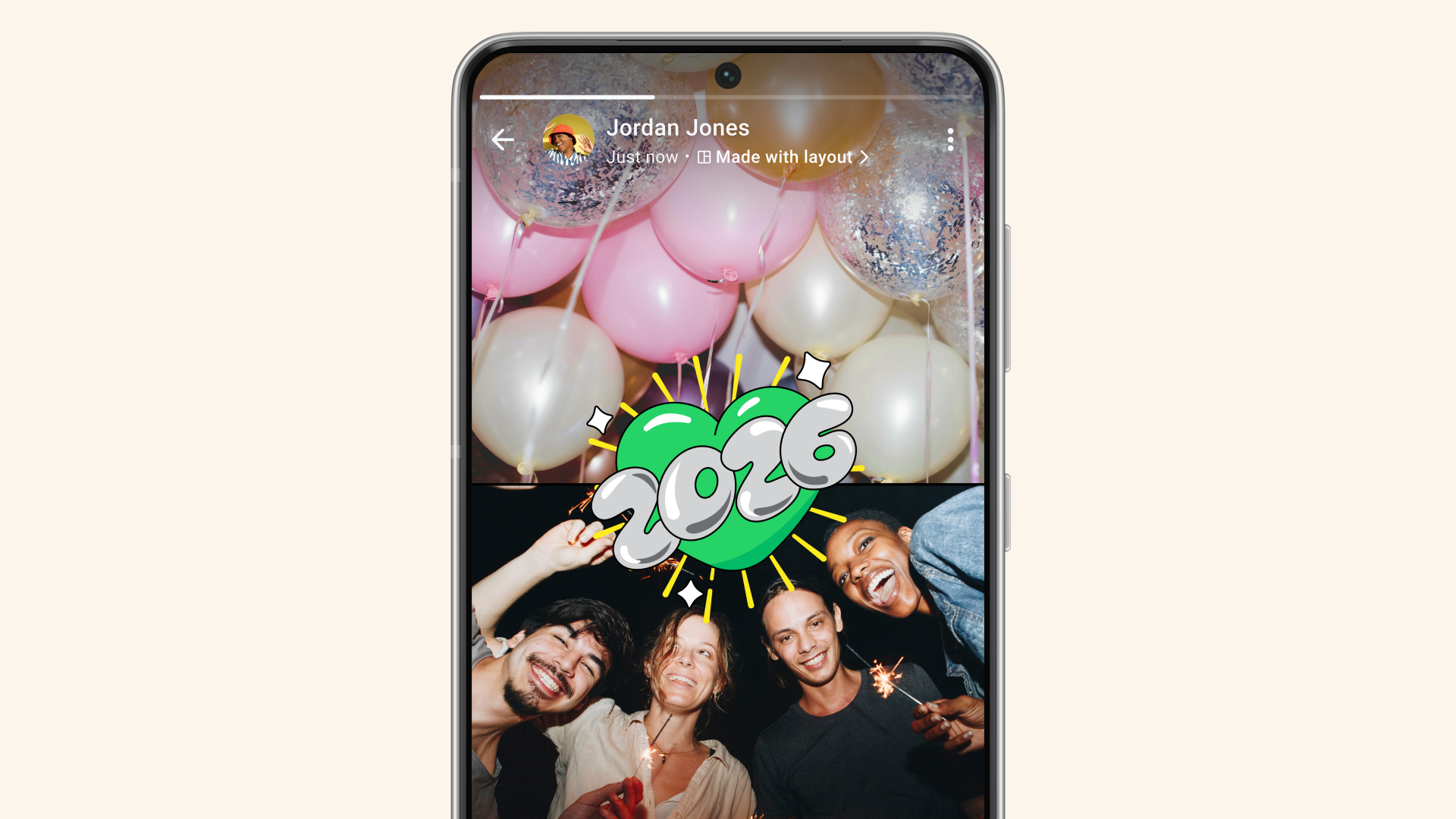 WhatsApp新功能|視像通話新年動態貼圖。