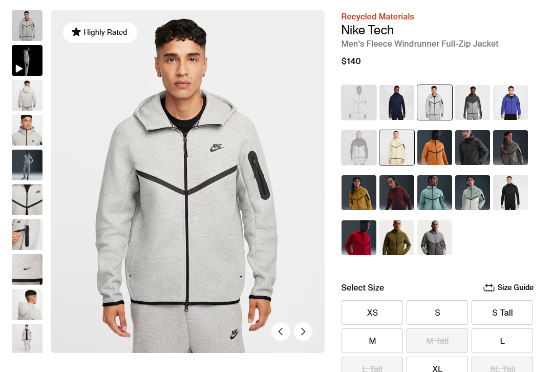 馬杜羅當時所穿的Nike運動服引起網民注意。(Nike網站)