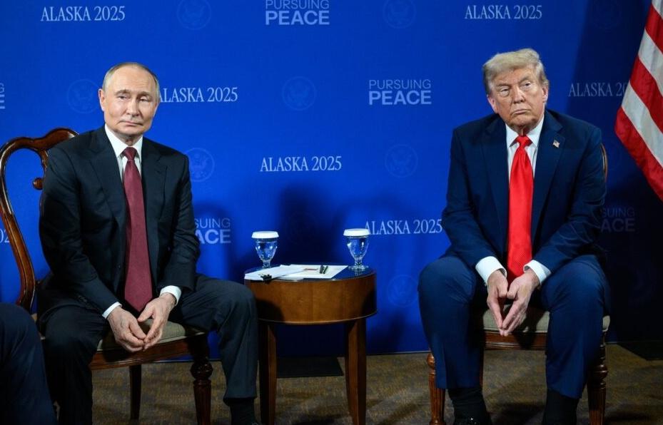 特朗普轉發社論「俄羅斯才是和平的絆腳石」。(2025年8月15日。白宮圖片)