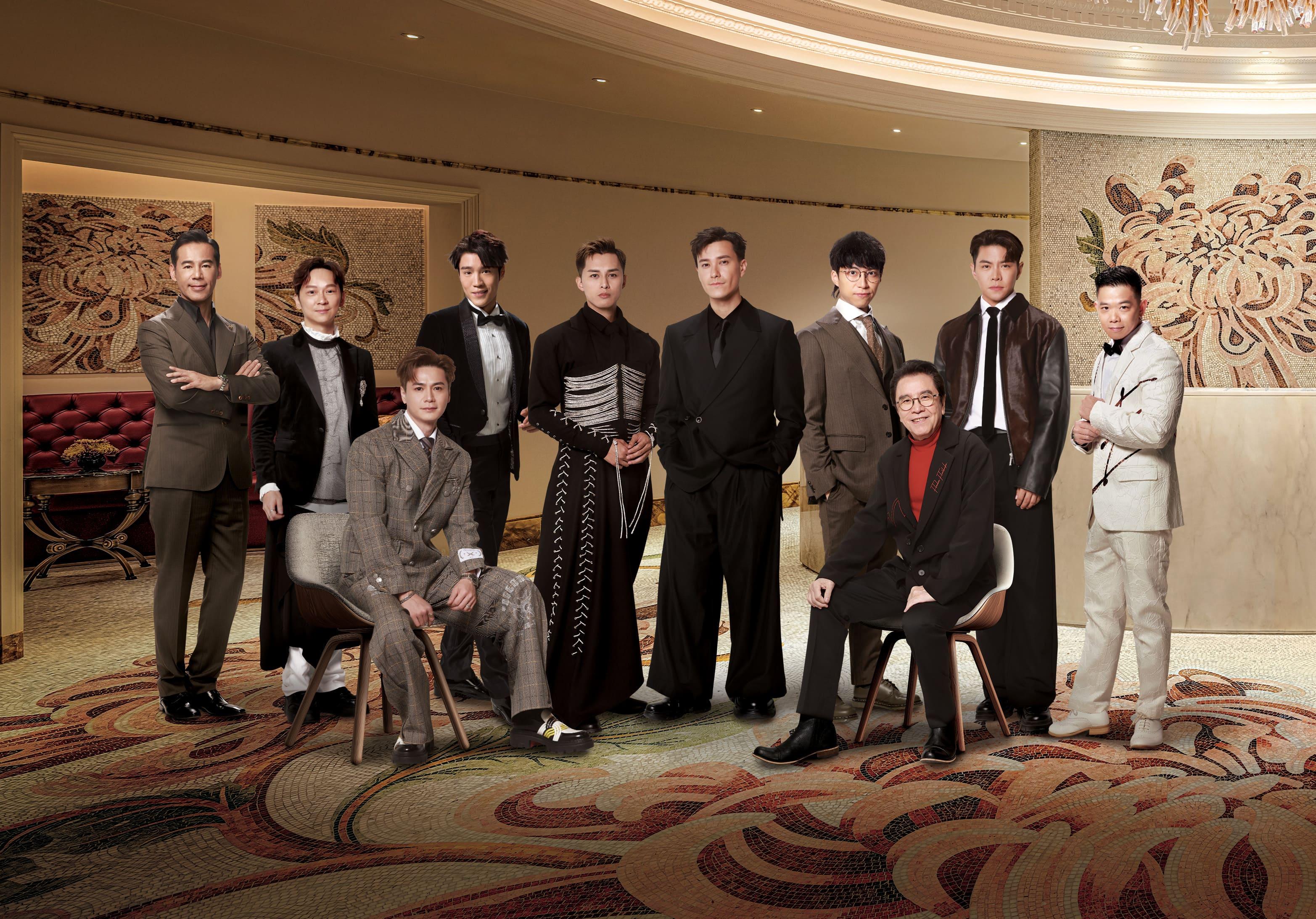 「最佳男配角」(前排左)羅子溢、姜大衞、(後排左起)徐榮、鄧智堅、丁子朗、何廣沛、朱敏瀚、吳業坤、羅天宇、林子善