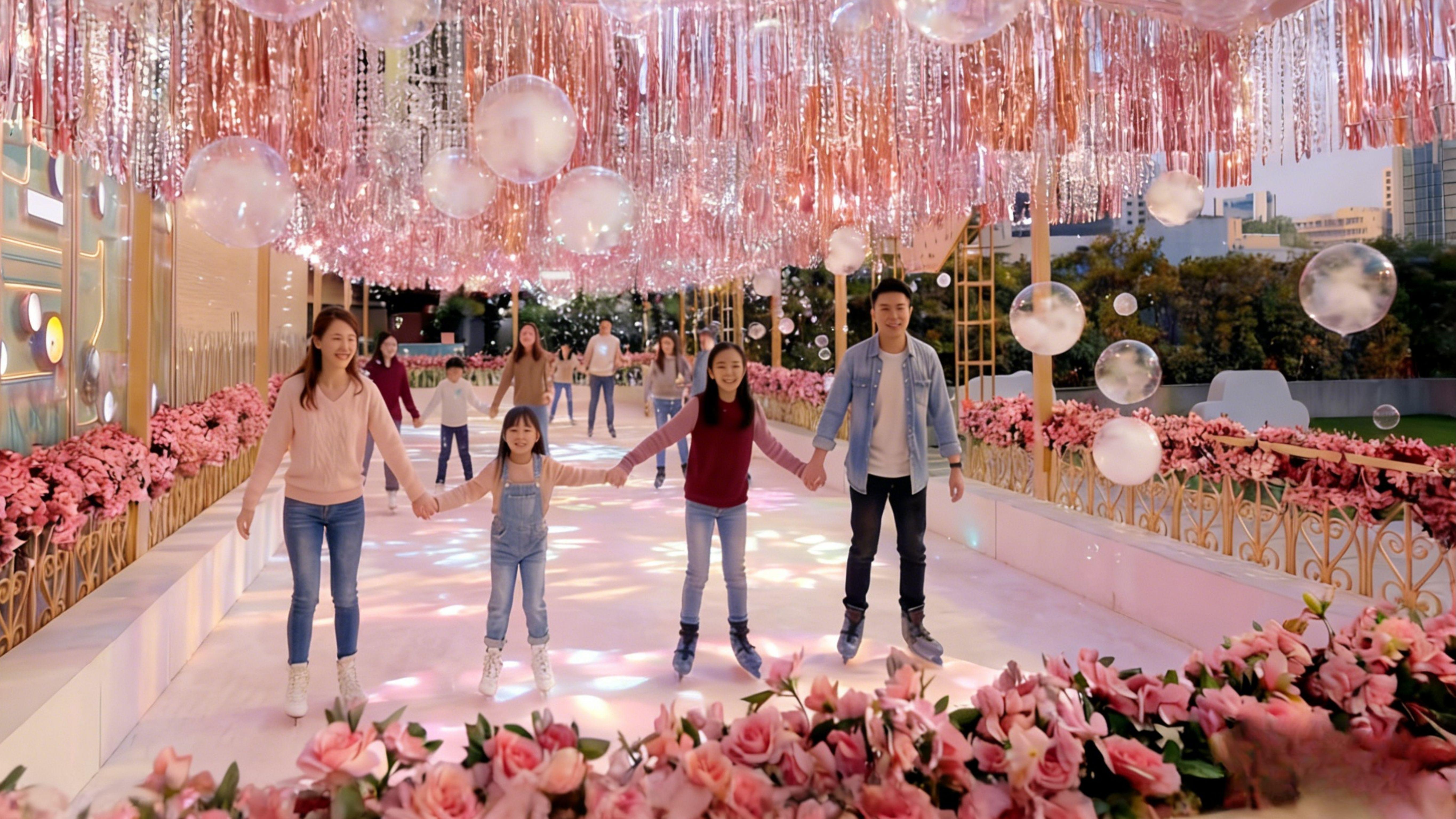 1500呎甜蜜光影泡泡溜冰場