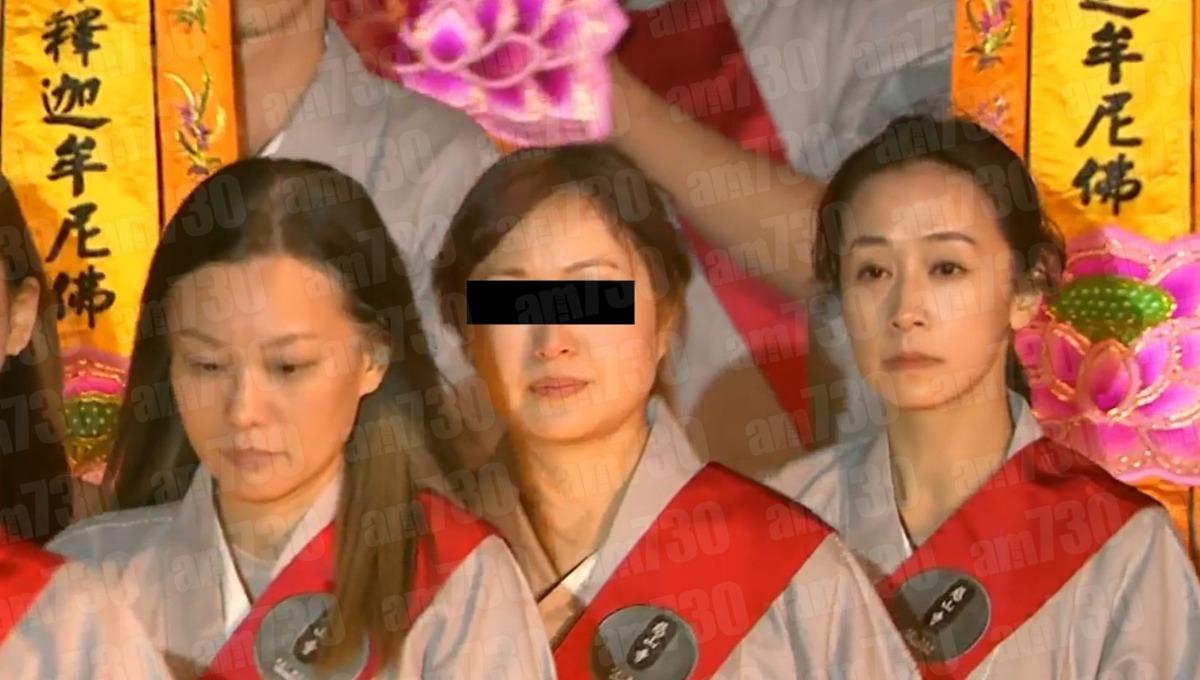 鄭中基前妻余思敏(左)與黃心美現身慈山寺。