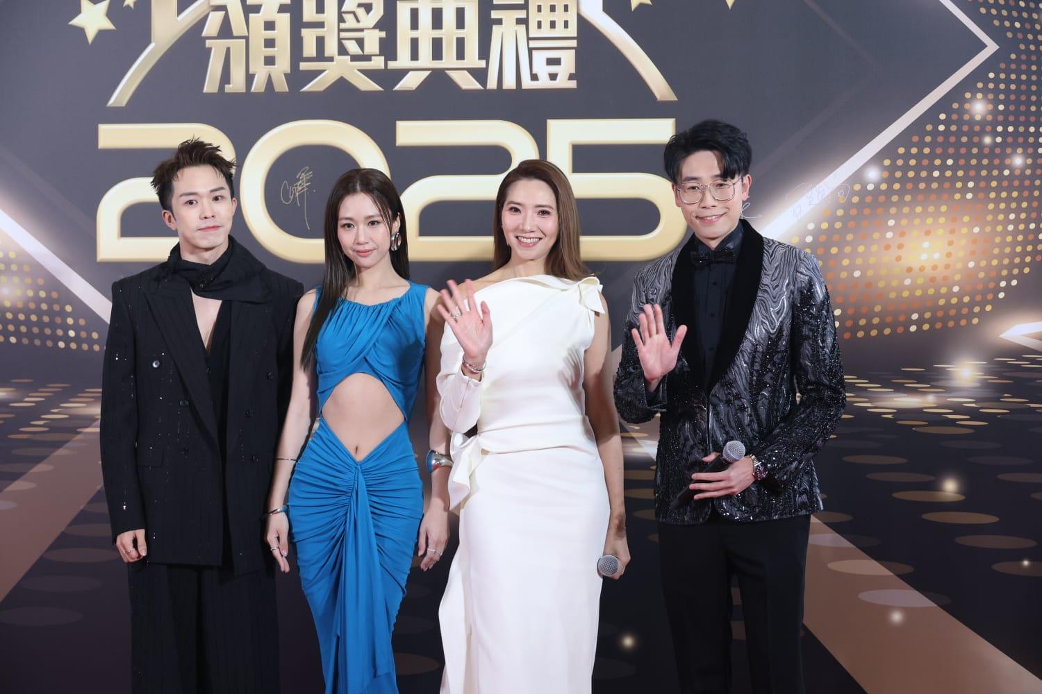 《萬千星輝頒獎禮2025》紅地毯|四位大會司儀。(林俊源攝)